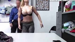 Blonde Mom Thief Have To Fuck And Suck A Shop Guard